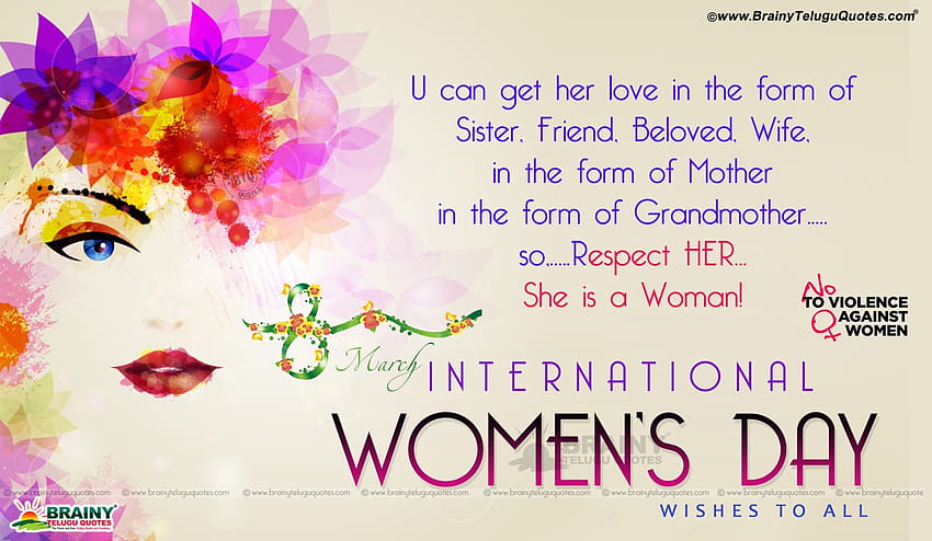 8 mars Journée internationale de la femme Salutations en anglais, bonne inspiration pour la journée de la femme Fond d'écran HD