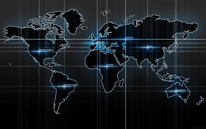 компютърна карта на света HD тапет