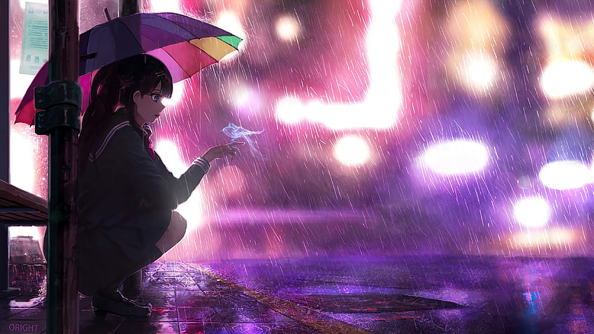 Umbrella Rain Anime Girl , Anime, Backgrounds, and, rainy girl HD ...