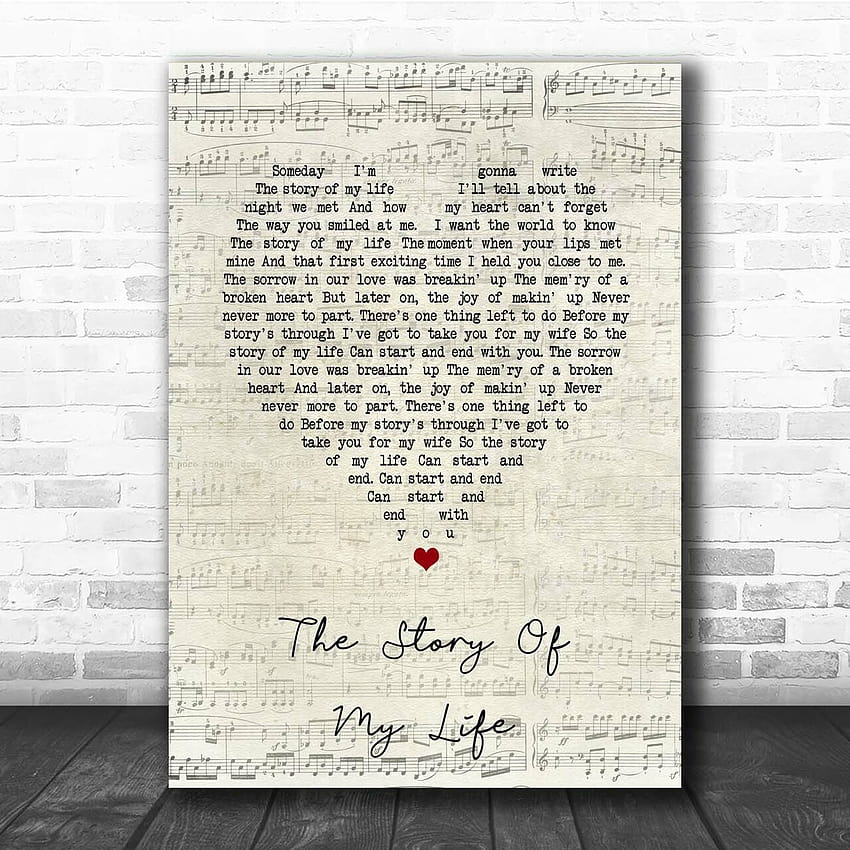 Michael Holliday The Story Of My Life Script Heart Song Lyric Print HD phone wallpaper