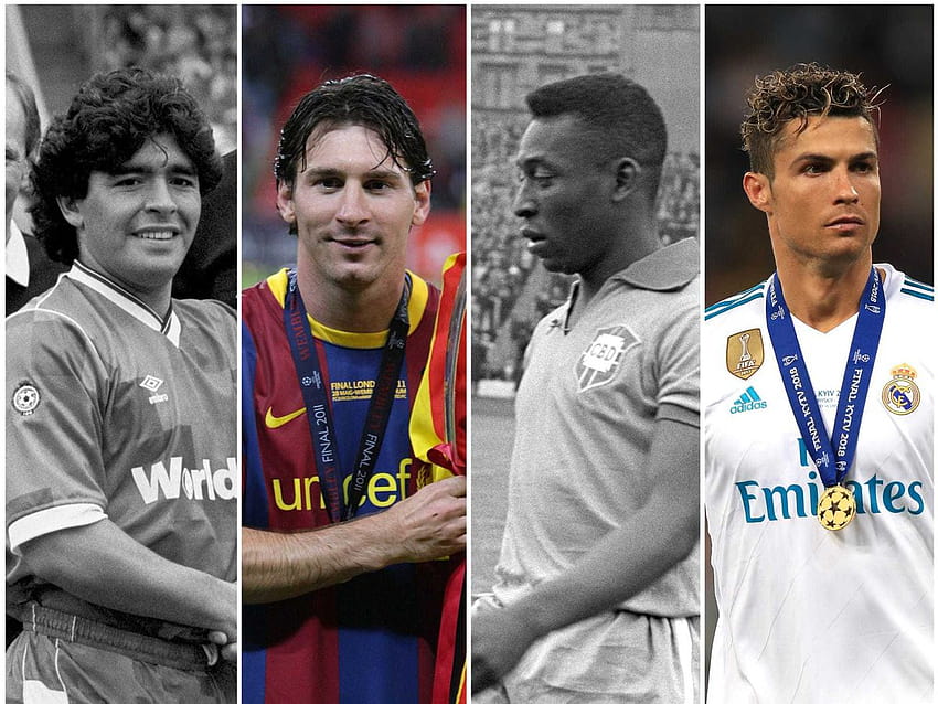 Maradona, Pelé, Messi ou Ronaldo - qui est le plus grand joueur de football?, messi et maradona Fond d'écran HD