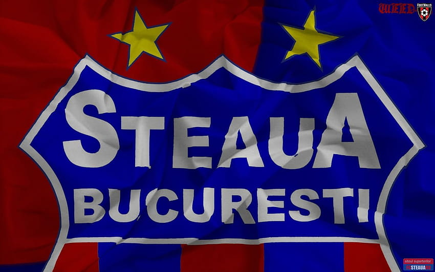 FC Steaua Bucharest, FCSB Romanian football club, Steaua logo, silk flag,  Romanian Liga 1, HD wallpaper