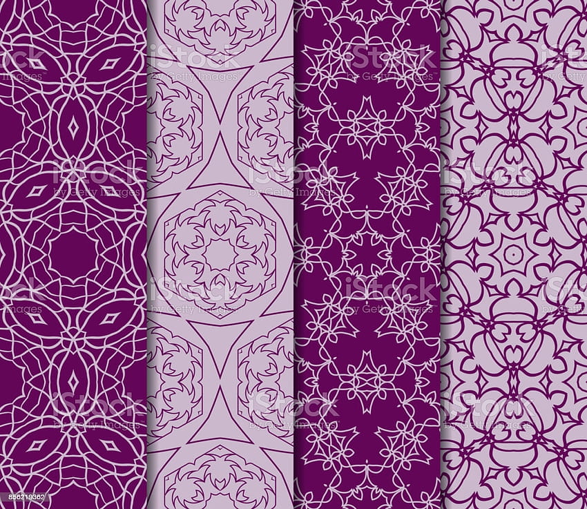 Set Of Seamless Pattern Of Royal Purple Color Vector Illustration Design For And Backgrounds Stock Illustration HD wallpaper