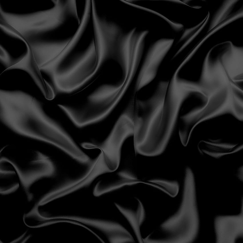 Czarne satynowe tkaniny tekstury tła, czarne płótno Tapeta na telefon HD