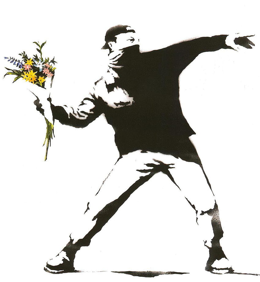 Banksy Blumenwerfer Origineller Banksy-Panda HD-Handy-Hintergrundbild