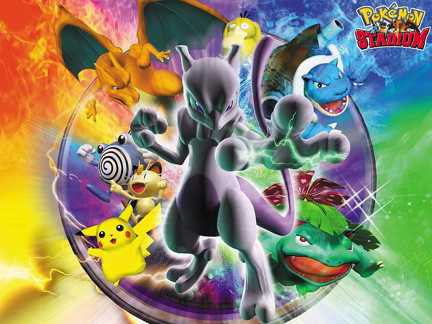 : Pokemon Stadium , Pokémon, Charizard, Blastoise, Mewtwo HD wallpaper
