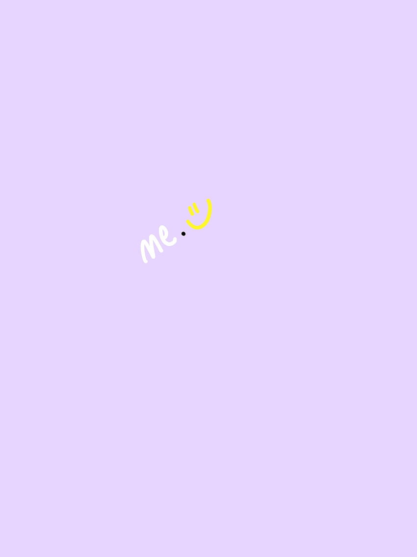 Me. Smile. Lavender background. White letters. Smile face. iPhone, cute lavender HD phone wallpaper
