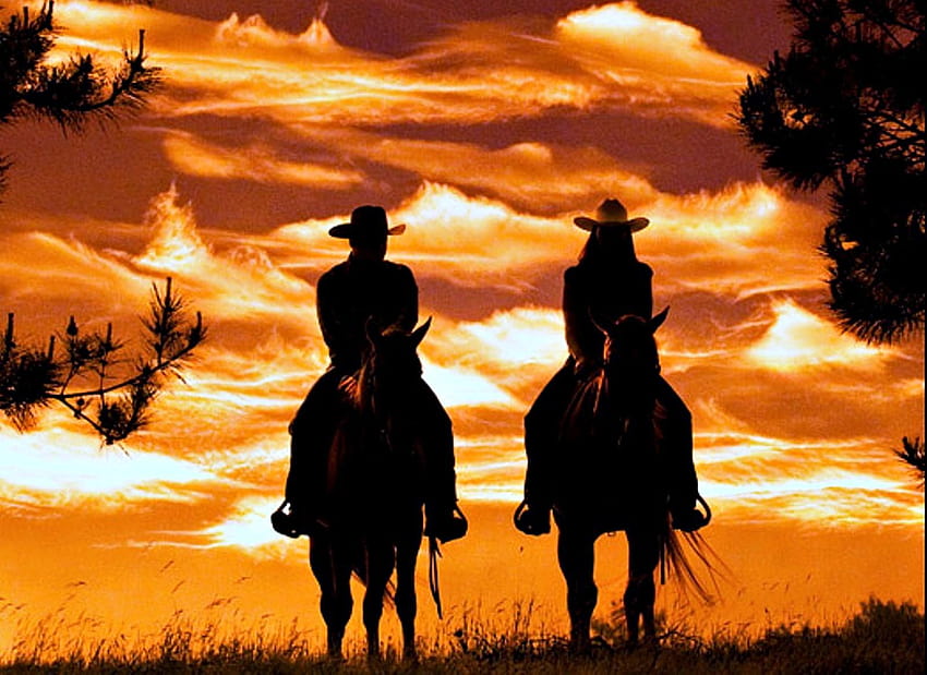 6 Cowboy Horse, cowgirl HD wallpaper