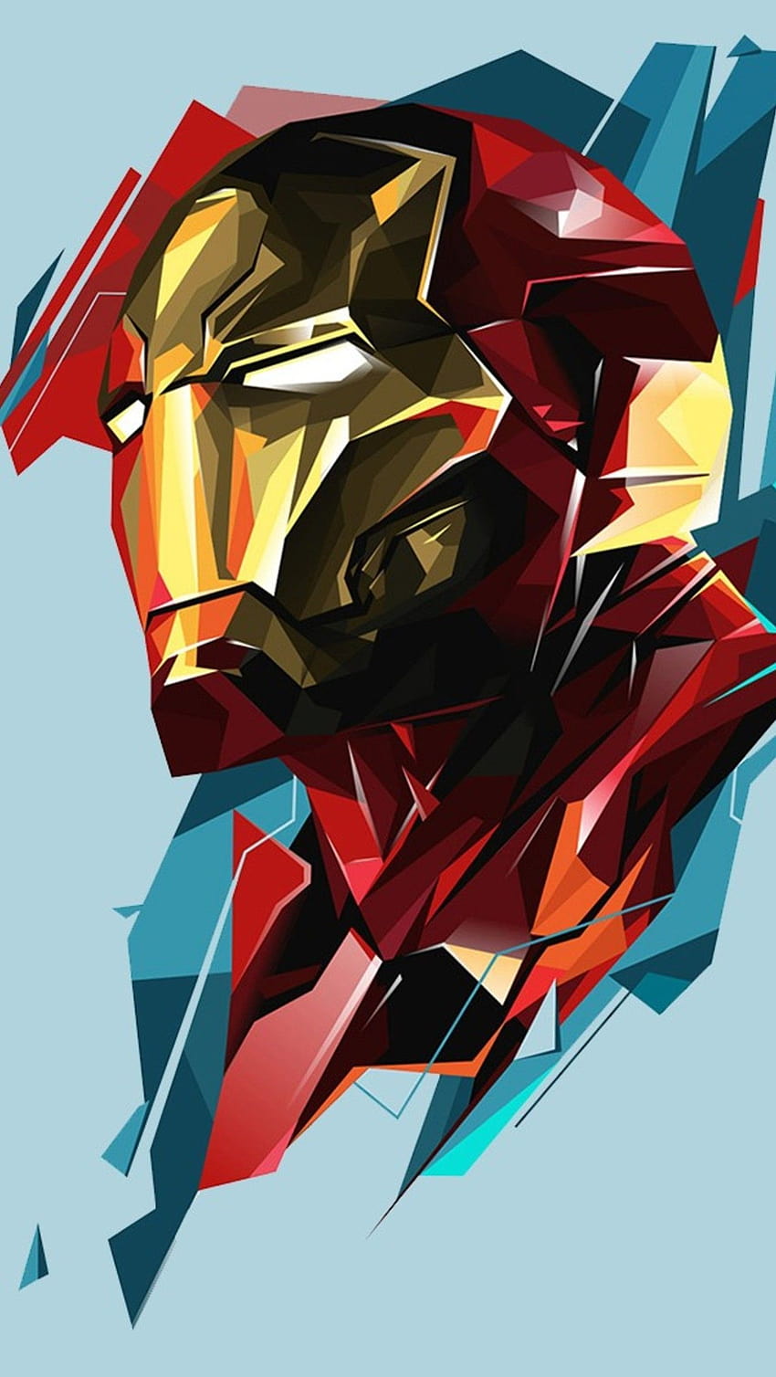 Железният човек, Тони Старк, супергеройско изкуство HD тапет за телефон