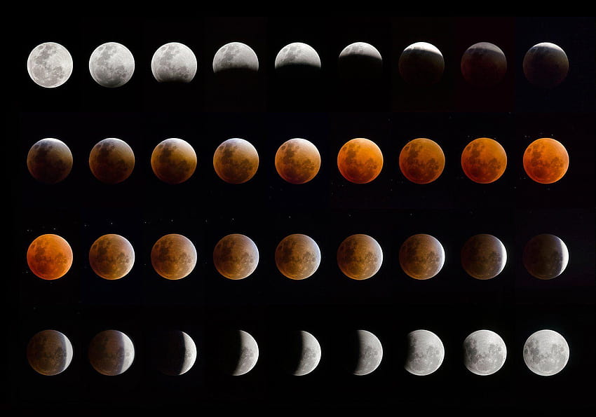 Lunar Eclipse Moon Phases Perfect Backgrounds, lunar eclipse 2017 HD wallpaper