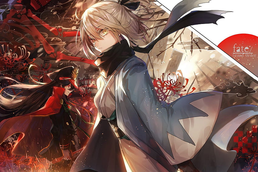 Fate Series Fate/Grand Order Oda Nobunaga, okita souji HD wallpaper