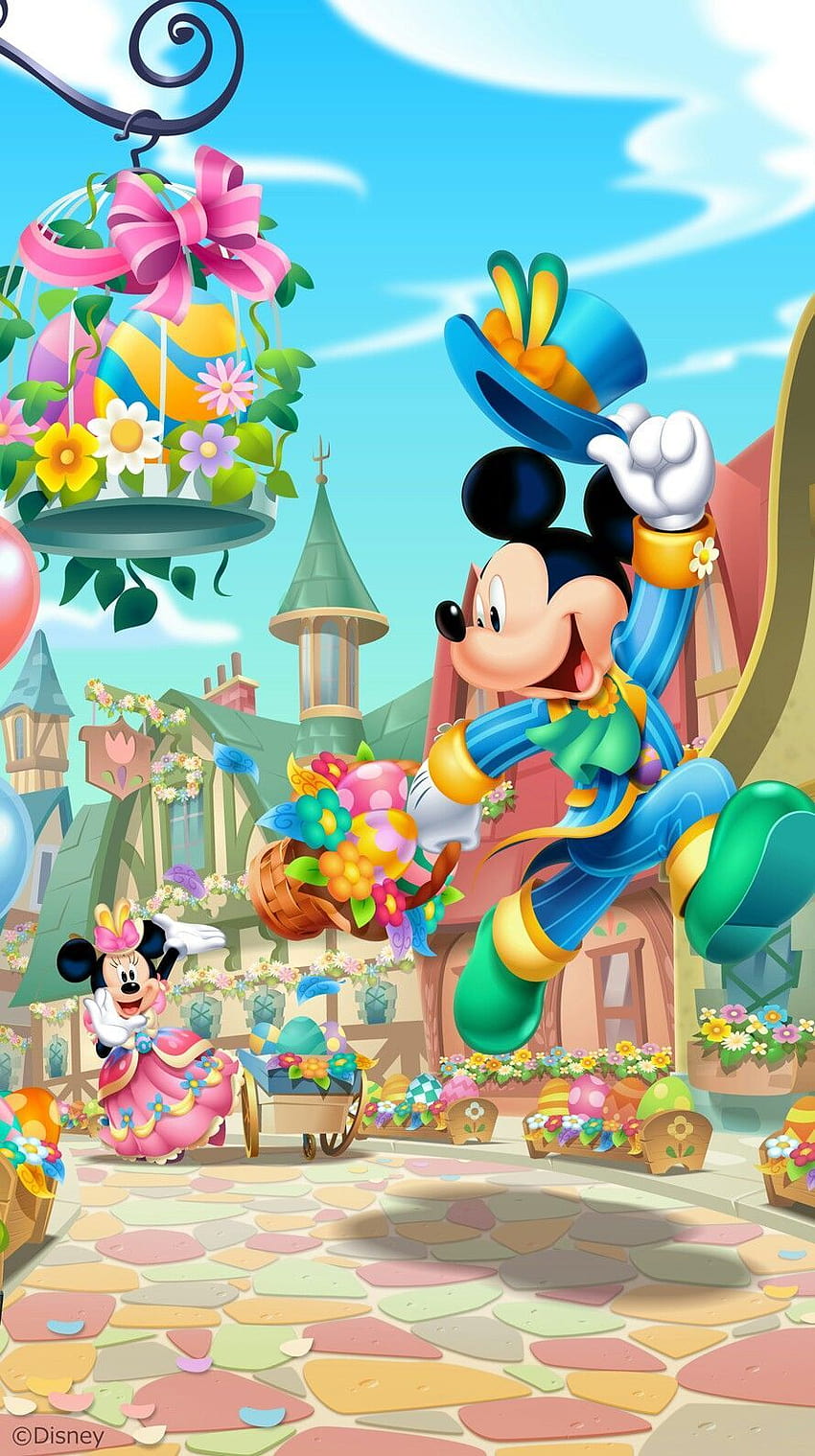 Mickey und Minnie, Oster-Mickymaus HD-Handy-Hintergrundbild