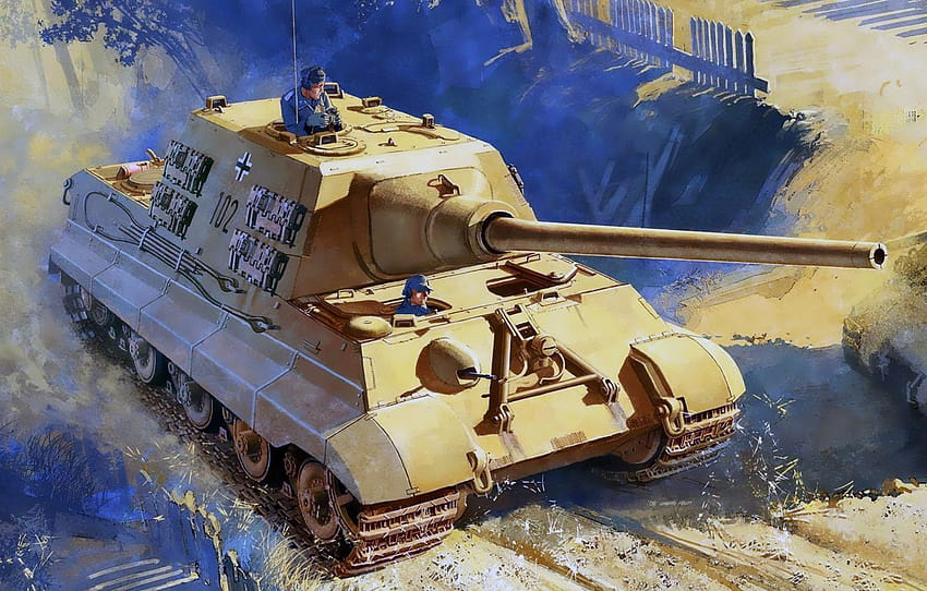 figure, art, SAU, Hunting tiger, Sd.Car.186, German self, jagdtiger the tank HD wallpaper
