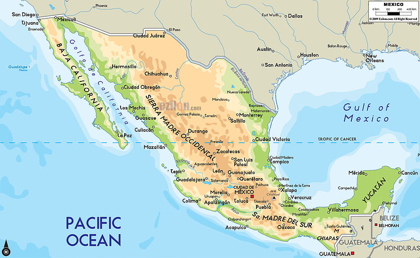 メキシコの地図、 高画質の壁紙