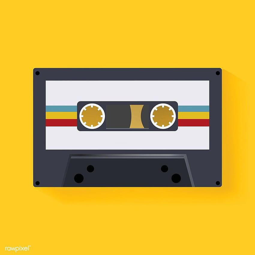 Retro Cassette Tape Music Record Icon Illustration Vector, rekaman anime vhs wallpaper ponsel HD