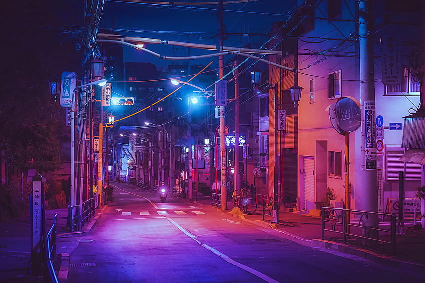 A Street In Japan [3000x1996], japan night HD wallpaper