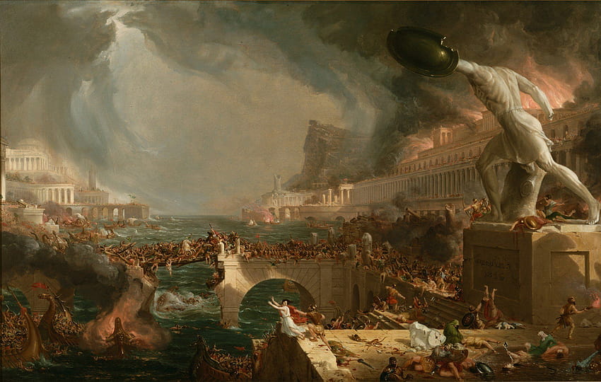 トーマス・コール、The Course of Empire: Destruction, Painting, Classic art / and Mobile &, classic painting 高画質の壁紙