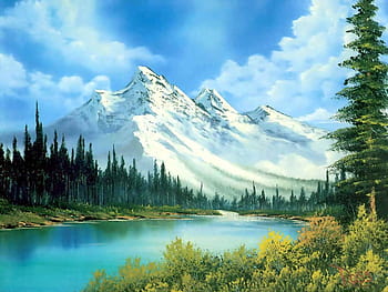 Hill river landscape Water colour painting Mountain river scenery drawing   YouTube