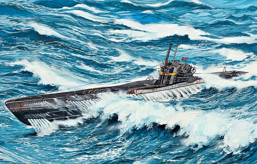 gelombang, Jerman, Perang Dunia kedua, Angkatan Laut, kapal selam, AS Wallpaper HD