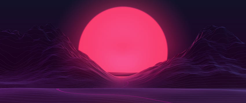 Big Sun Neon Mountains, artista, s y montaña fondo de pantalla