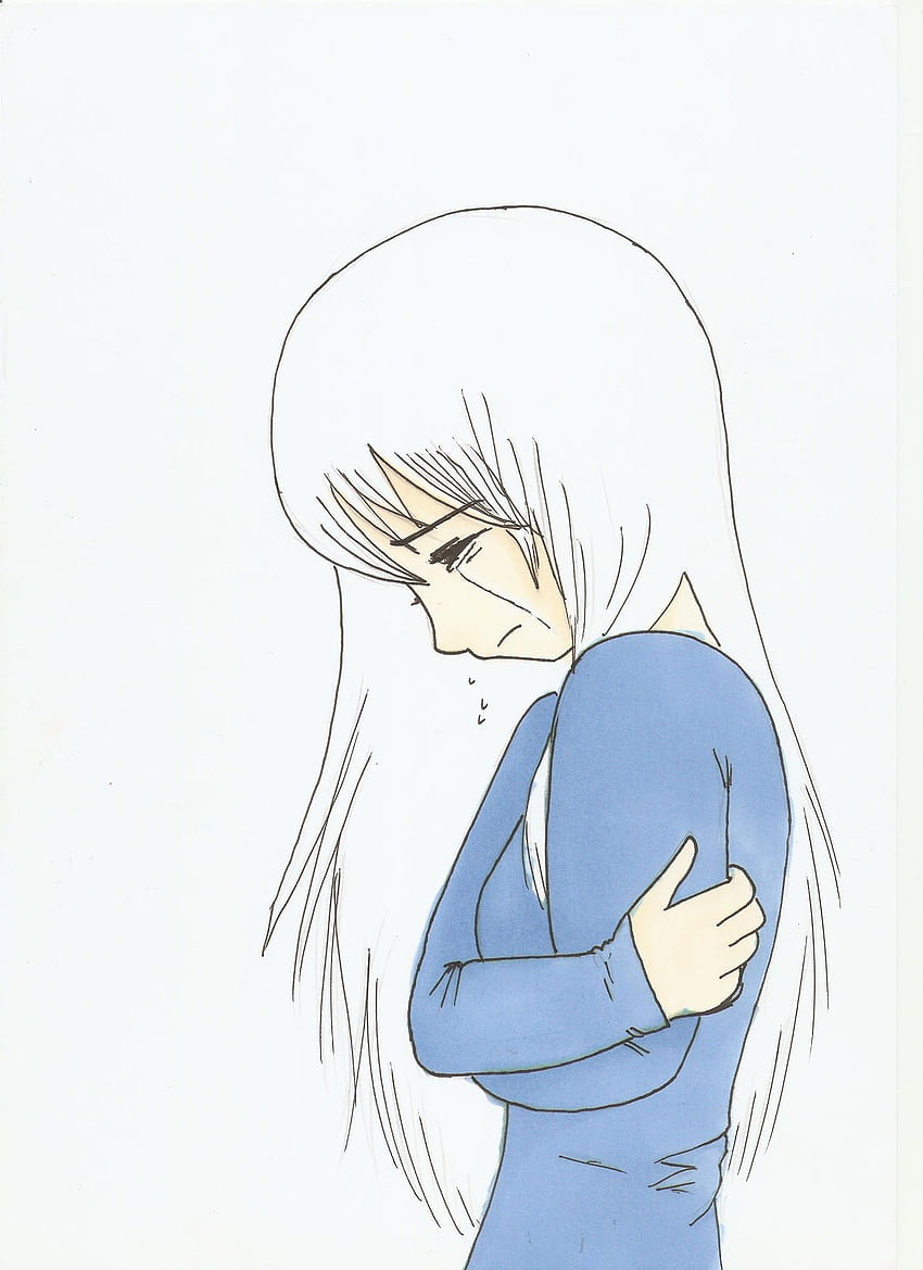 girl crying cartoon drawing