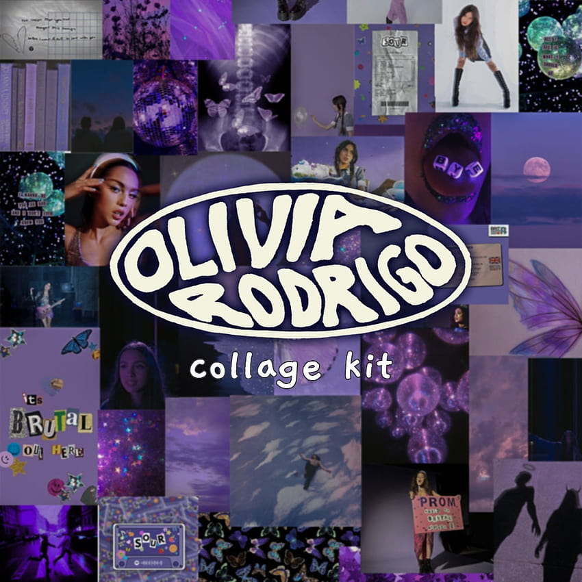 Olivia Rodrigo Wall Collage Kit solo digital, olivia rodrigo collage fondo de pantalla del teléfono