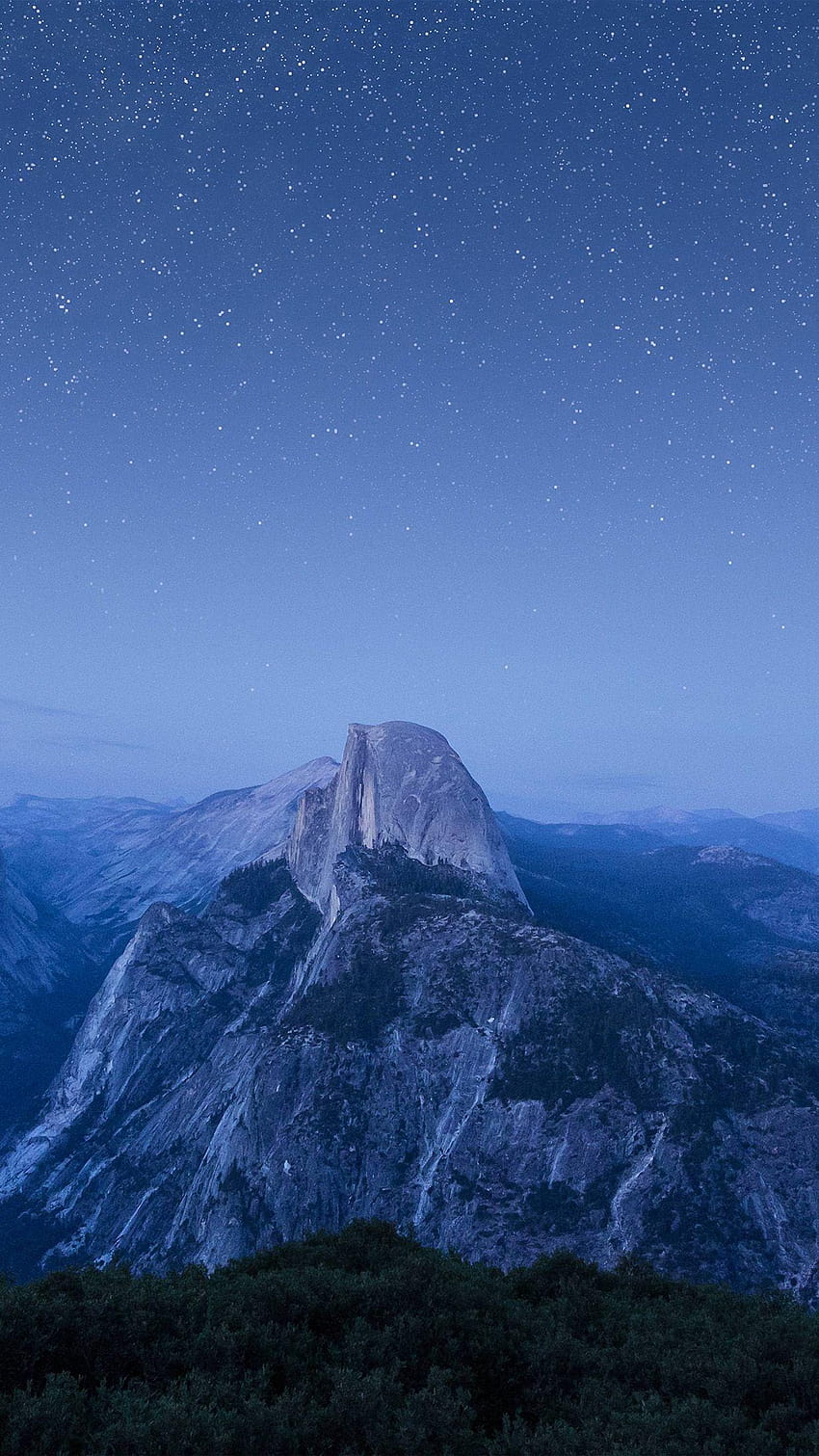 星月夜 ブルー 夏 山 自然 オーサム Android 青い星 HD電話の壁紙