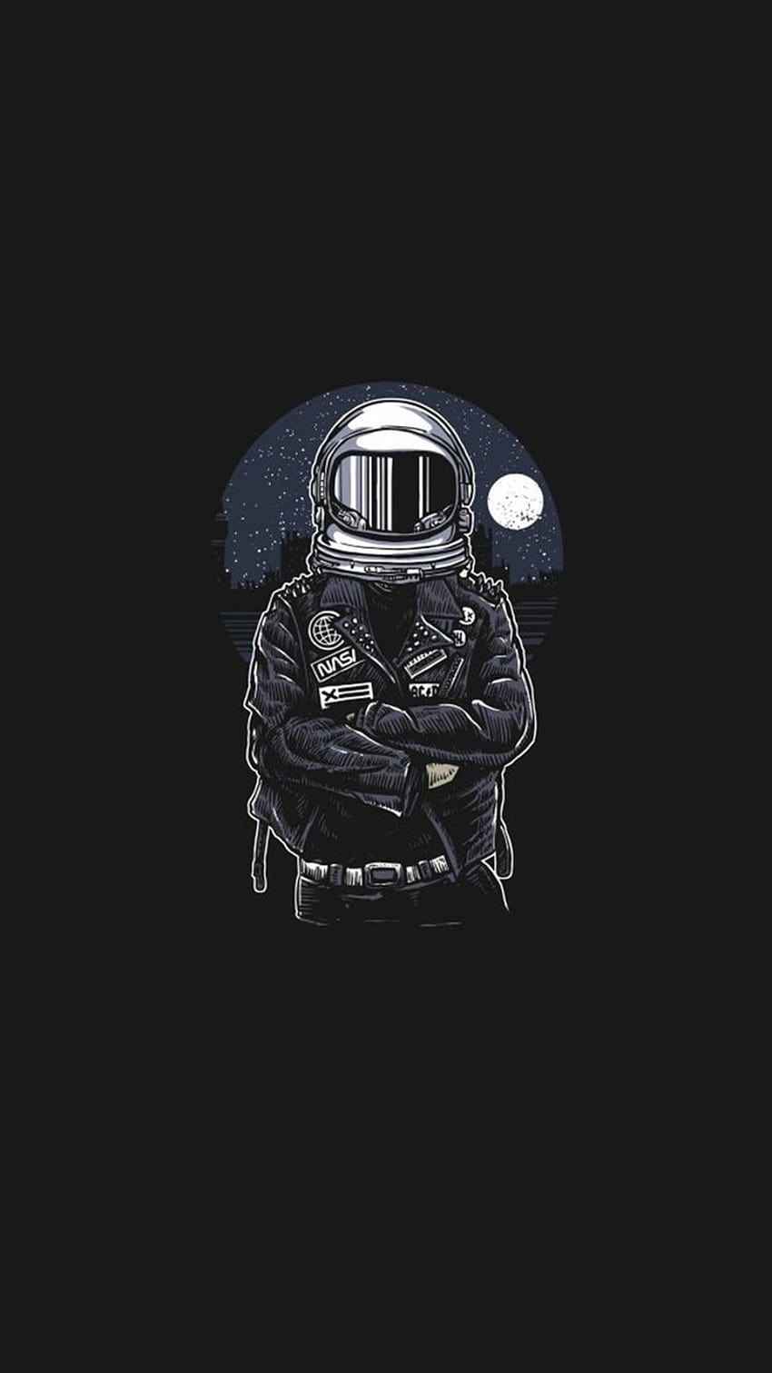 Astronauta czarno-biały, czarny astronauta Tapeta na telefon HD