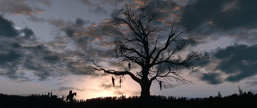 Witcher 3 Hanged Man Tree HD wallpaper