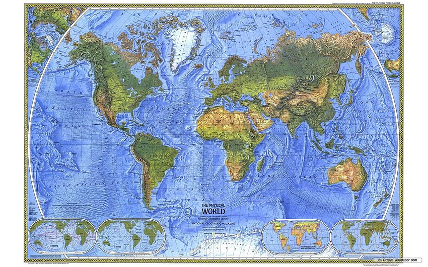 Planos de fundo do mapa-múndi viajam pelo mundo [1440x900] para seu, celular e tablet, mapa físico papel de parede HD