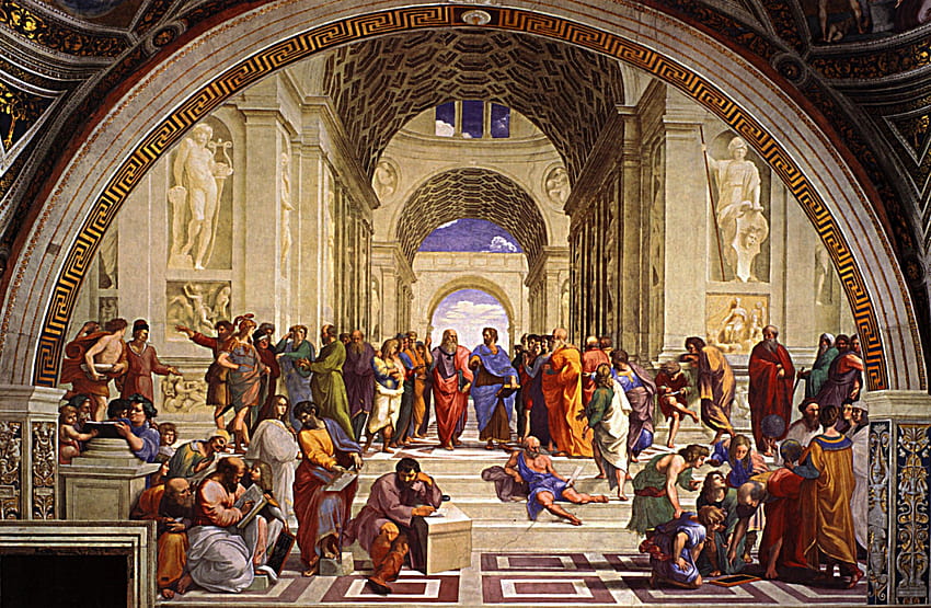 Athens School paintings, the school of athens HD wallpaper
