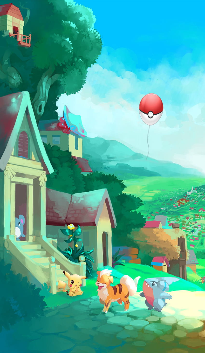 Pokemon World Phone, Pokemon Landschaft HD-Handy-Hintergrundbild