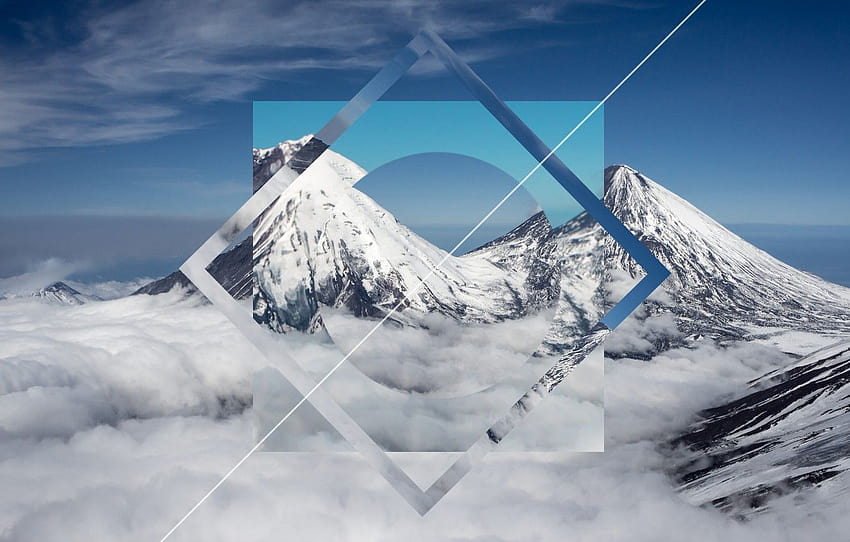 abstract, nature, mountain, snow, geometry, geoshapes, geometry nature HD wallpaper