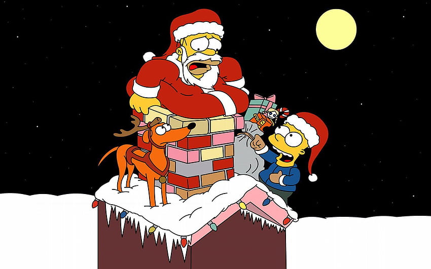 os simpsons homer simpson bart os simpsons natal natal, gelo de natal papel de parede HD
