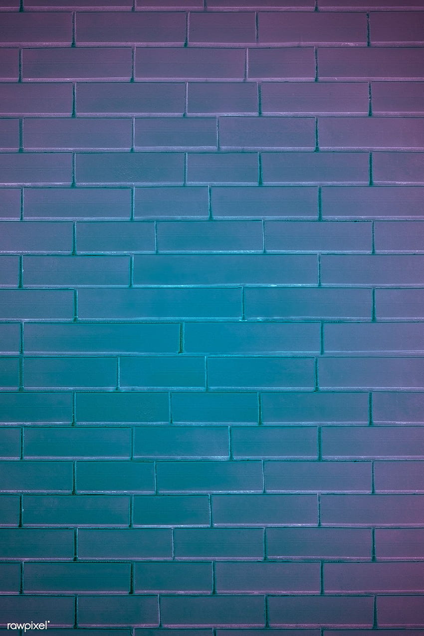 premium illustration of Brick wall in neon light 2021856, neon brick design on blue HD phone wallpaper