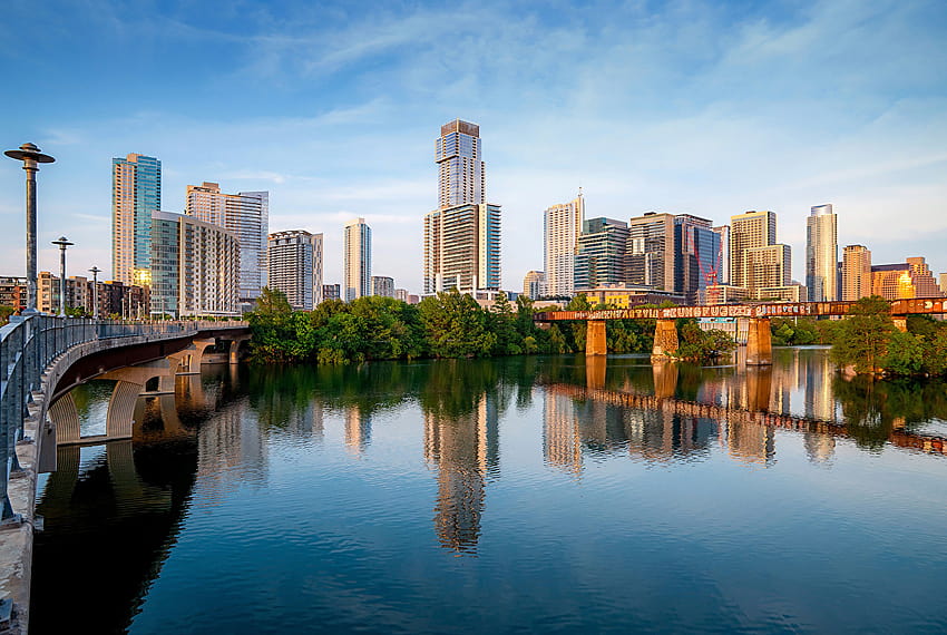 Texas USA Austin Bridges river Houses Cities, austin tx HD wallpaper