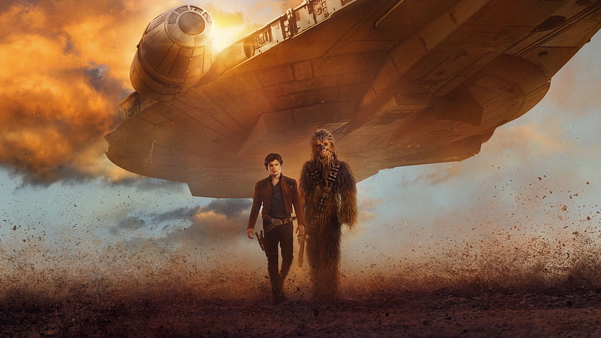 Han Solo i Chewbacca z Gwiezdnych Wojen, statek Han Solo Tapeta HD
