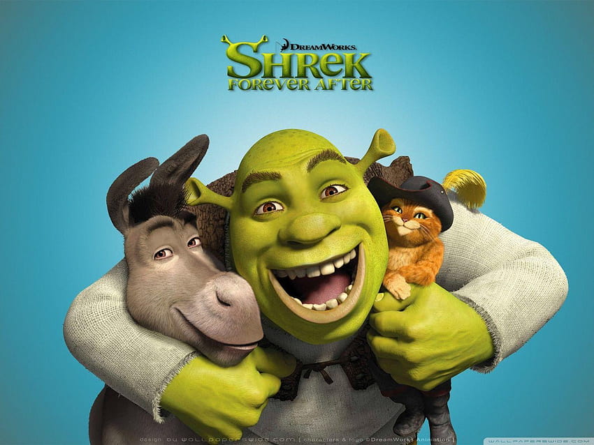 Shrek, Donkey and Puss in Boots, Shrek Forever After HD wallpaper