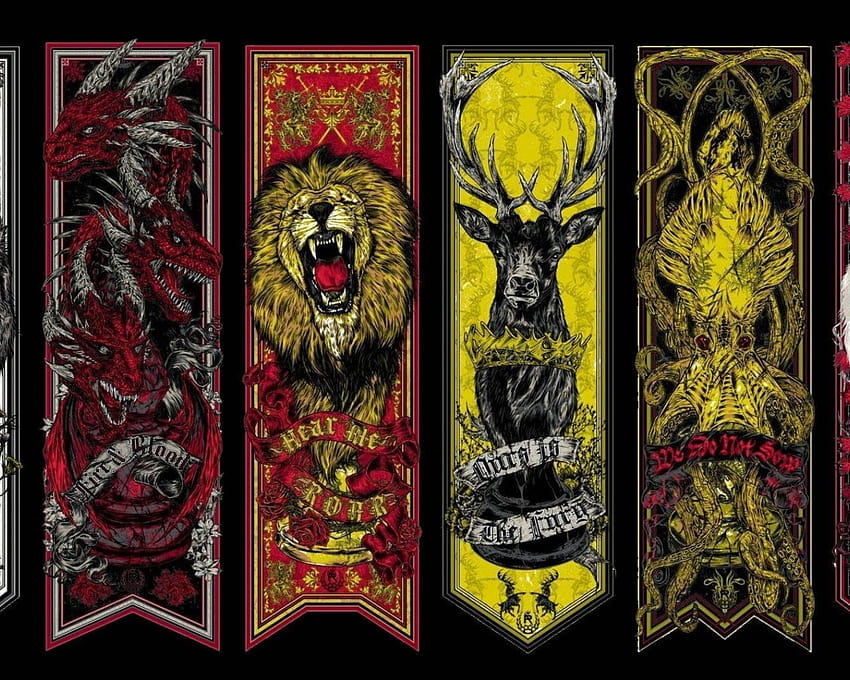 moon, crow, lion, wolf, dragon, A Song of Ice and Fire, Game of Thrones, Winterfell, Westeros, deer, Stark, Targaryen, Lannister, Greyjoy, Baratheon, medieval, section films in resolution 1280x1024, fire vs ice lions HD wallpaper