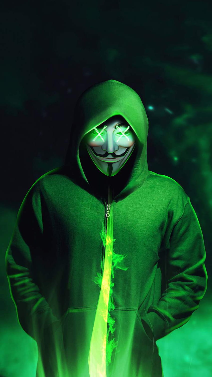 Neon-Hacker-Maske HD-Handy-Hintergrundbild