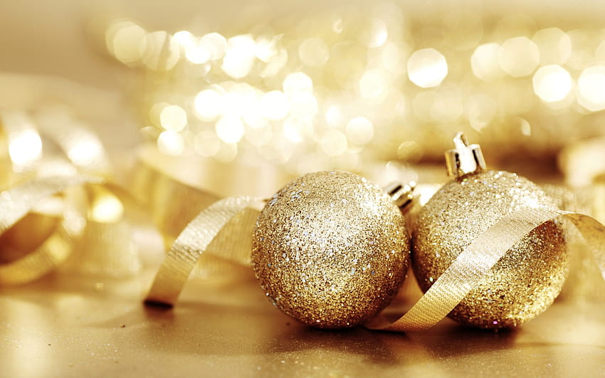 Decoraciones para árboles de Navidad: adornos navideños y bolas de Navidad 1920x1200 16, árbol de Navidad dorado fondo de pantalla