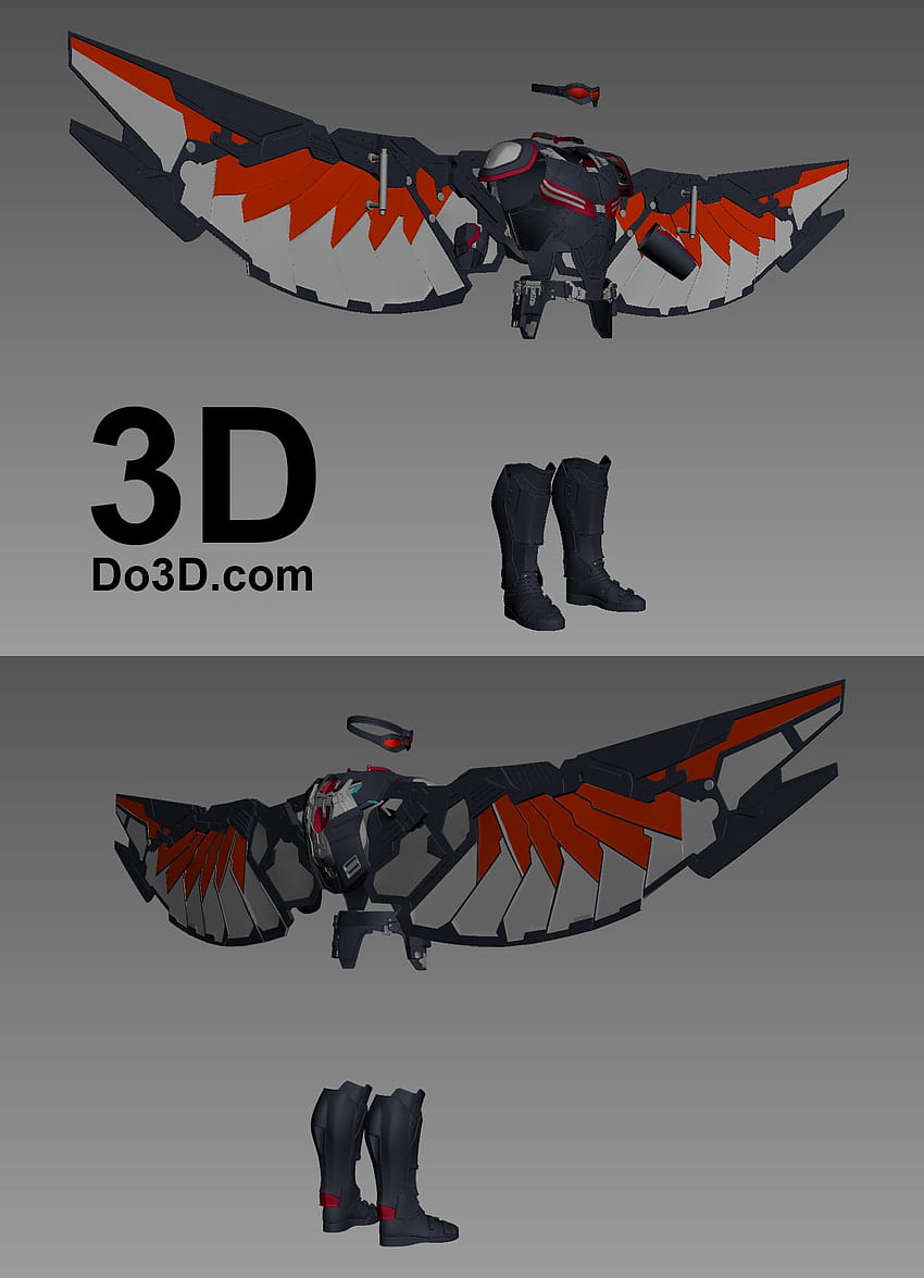 3D Printable Model: Falcon Wings, Jetpack, Full Body Armor from Captain America Civil War HD phone wallpaper