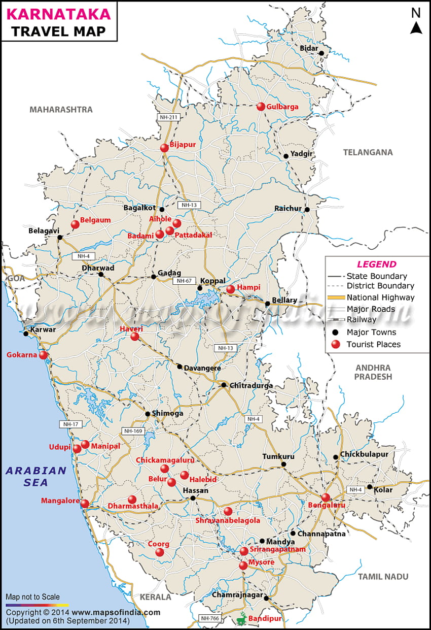 Karnataka Tourist Map HD phone wallpaper