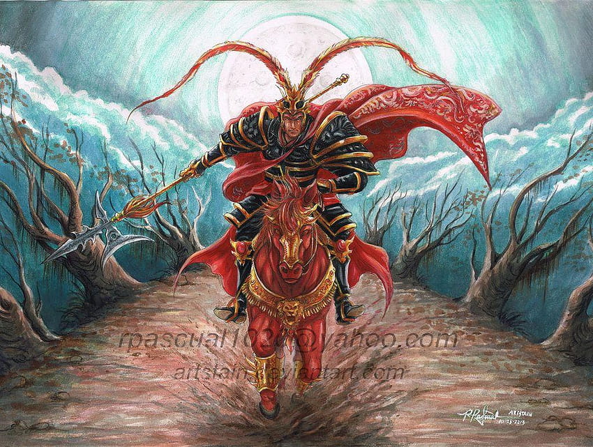 Lu Bu with Red Hare Devil by artstain, dynasty warrior lu bu HD wallpaper