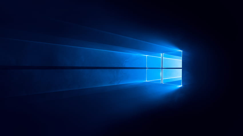 Windows 10 , 어두운, 파란색 배경, , 기술, 4480x2520 HD 월페이퍼