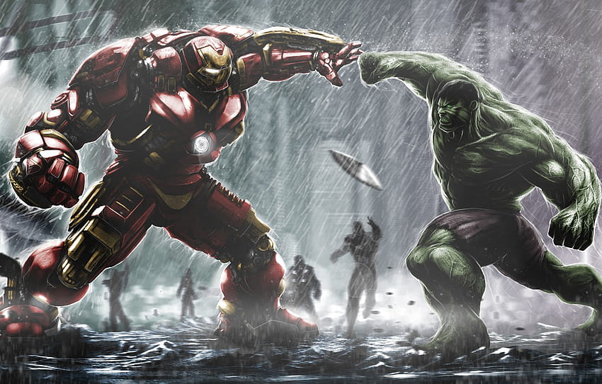 armor, hulk, iron man, tony stark, Avengers: Age of Ultron, hulkbuster, bruce banner , section фильмы HD wallpaper