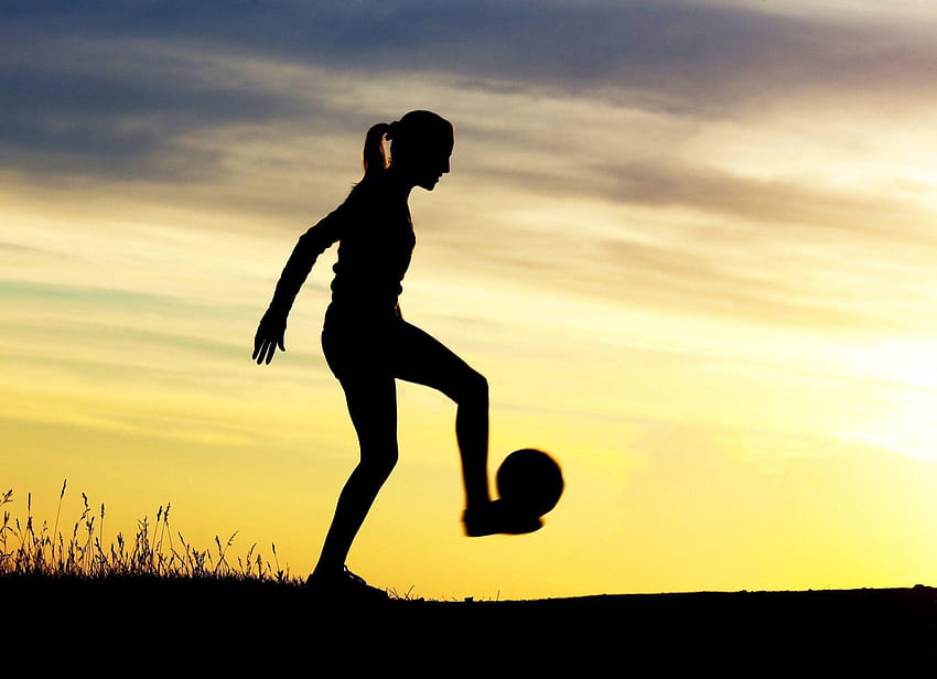silhouette man morning and dynamic workout football professional, athlete HD wallpaper