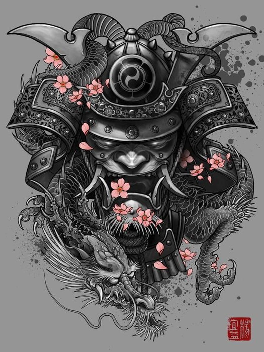 Oni Mask publicado por Sarah Tremblay, demonio japonés fondo de pantalla del teléfono