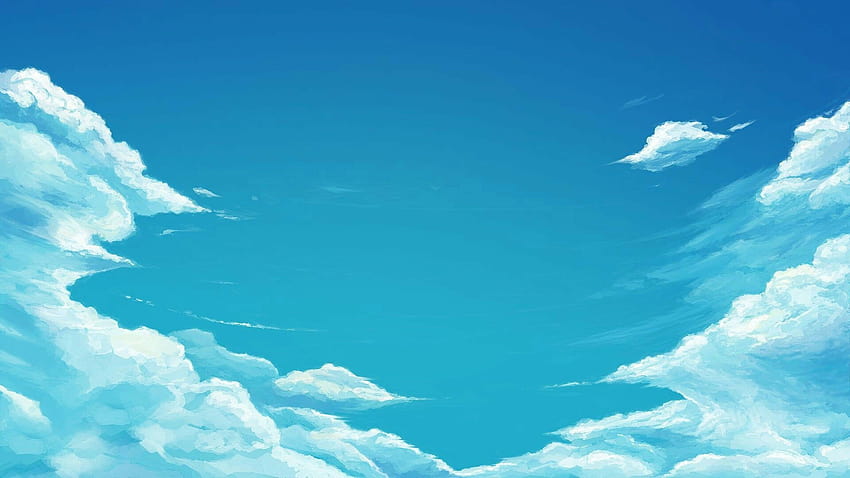 beautiful cloudy sky anime HD wallpaper