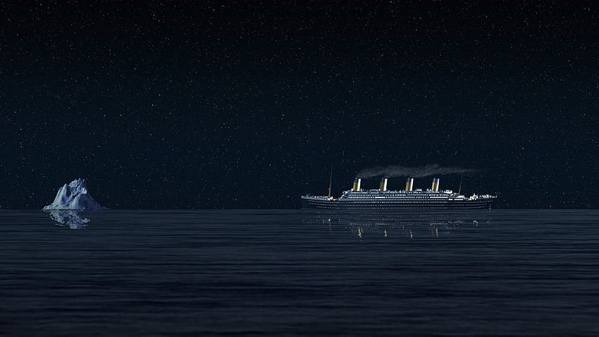 507901 титаничен нощен кораб история море звездна нощ айсберг, титаничен кораб HD тапет